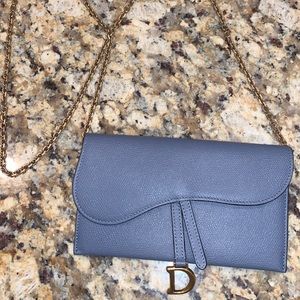 Dior calfskin wallet with chain